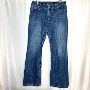 INC Women’s Bootcut Curvy Fit Blue Jeans, Size 12 Streetwear Western Rhinestones